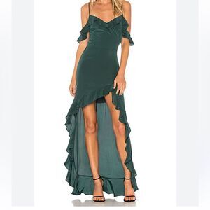 REVOLVE X Amanda Uprichard Peony Silk Maxi Dress in Green | Size M